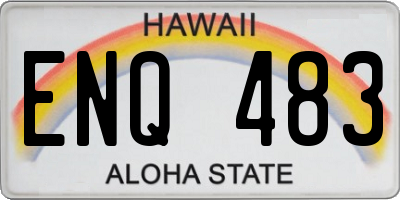 HI license plate ENQ483