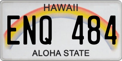 HI license plate ENQ484