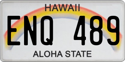 HI license plate ENQ489