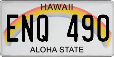 HI license plate ENQ490