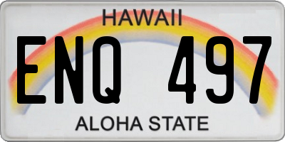 HI license plate ENQ497