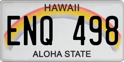 HI license plate ENQ498