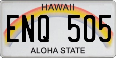 HI license plate ENQ505