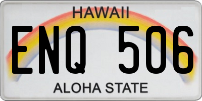 HI license plate ENQ506