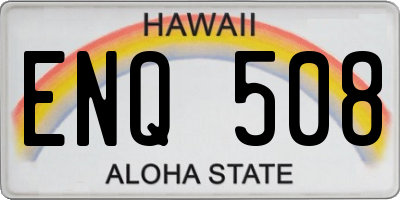 HI license plate ENQ508