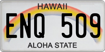HI license plate ENQ509