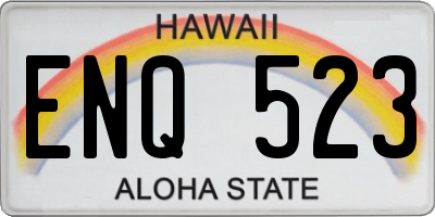 HI license plate ENQ523