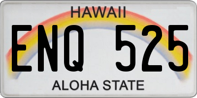 HI license plate ENQ525