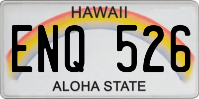 HI license plate ENQ526