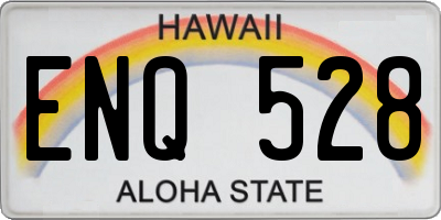 HI license plate ENQ528