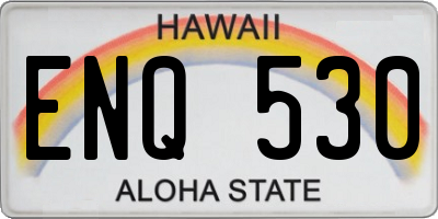 HI license plate ENQ530