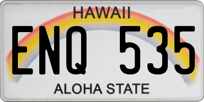 HI license plate ENQ535