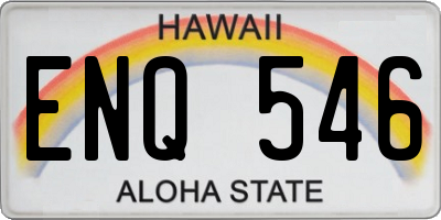 HI license plate ENQ546