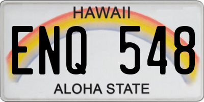 HI license plate ENQ548