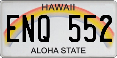 HI license plate ENQ552