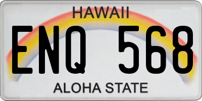 HI license plate ENQ568