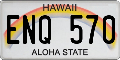 HI license plate ENQ570