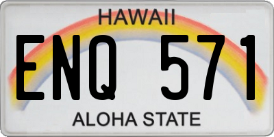 HI license plate ENQ571