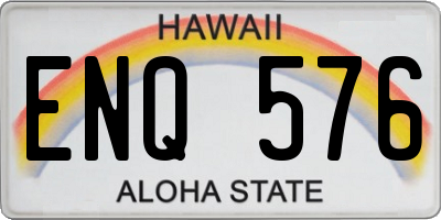 HI license plate ENQ576