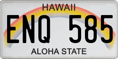 HI license plate ENQ585