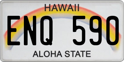 HI license plate ENQ590