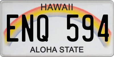 HI license plate ENQ594