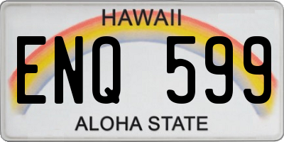 HI license plate ENQ599