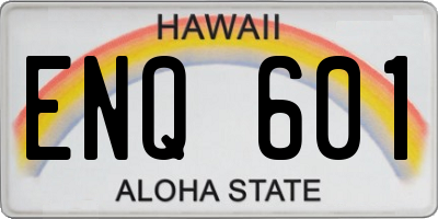 HI license plate ENQ601
