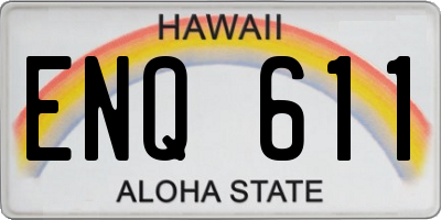 HI license plate ENQ611