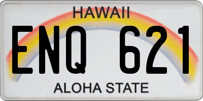 HI license plate ENQ621