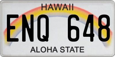 HI license plate ENQ648