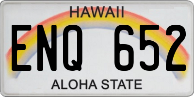 HI license plate ENQ652