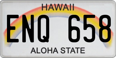 HI license plate ENQ658