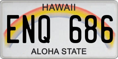 HI license plate ENQ686