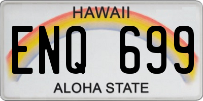 HI license plate ENQ699
