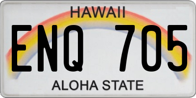 HI license plate ENQ705