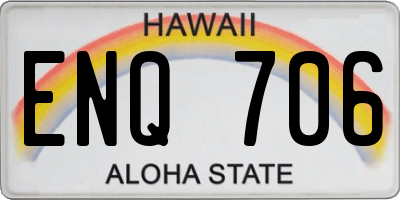 HI license plate ENQ706