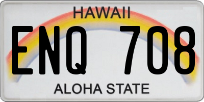 HI license plate ENQ708