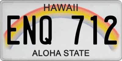 HI license plate ENQ712