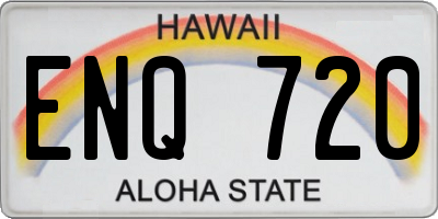 HI license plate ENQ720