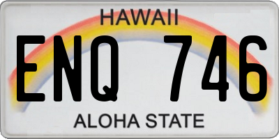 HI license plate ENQ746