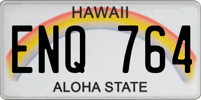 HI license plate ENQ764