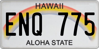 HI license plate ENQ775