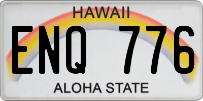 HI license plate ENQ776