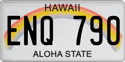 HI license plate ENQ790