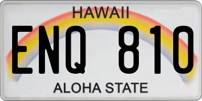HI license plate ENQ810