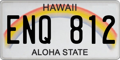 HI license plate ENQ812