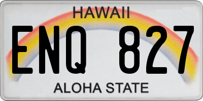 HI license plate ENQ827