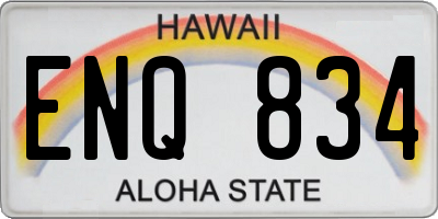 HI license plate ENQ834