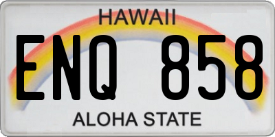 HI license plate ENQ858